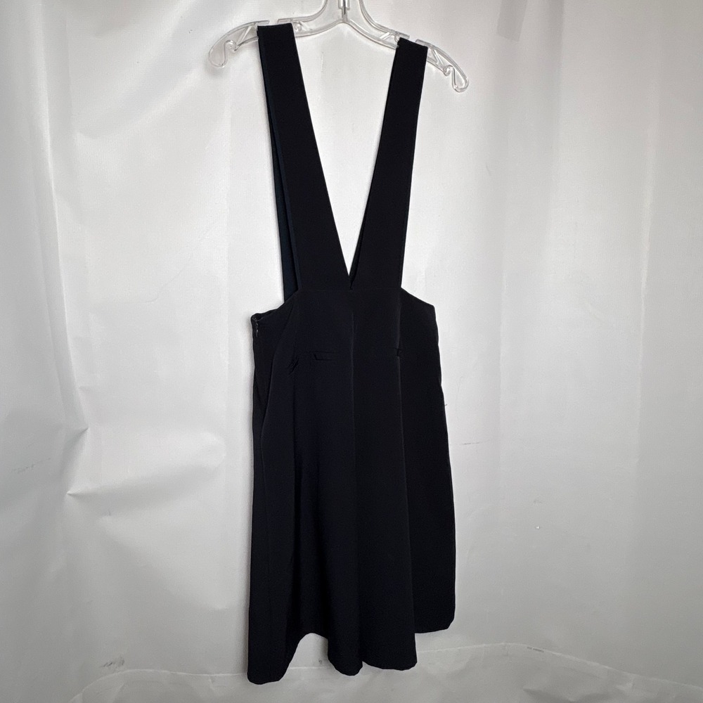 Basic House Black Deep V-Neck Pinafore Jumper Mini Dress USA XS HPOP-5221 - Picture 5 of 8
